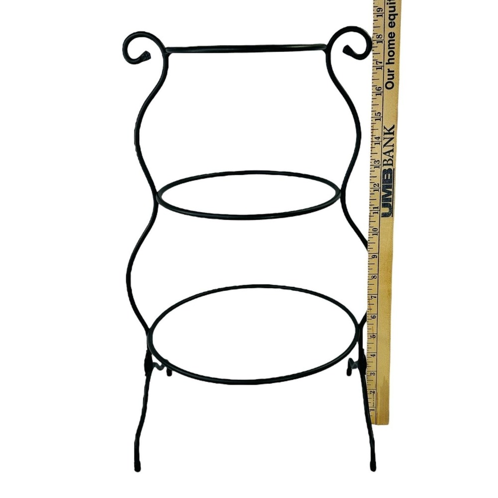 Longaberger Foundry MIXING BOWL STAND 3 Tier Black Wrought Iron - Picture 9 of 12